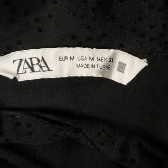 Zara Dress Womens Medium Black Dot Tiered Long Sleeve Tie Front Neck - Picture 7 of 12